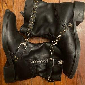 Gucci Black Studded Moto Booties
